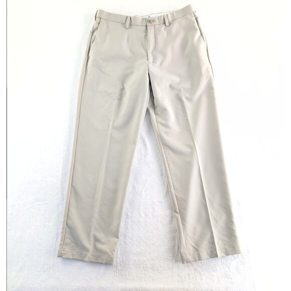HAGGAR Men's Cool 18 PRO Classic-Fit Pants 36x30 Khaki - Picture 1 of 9